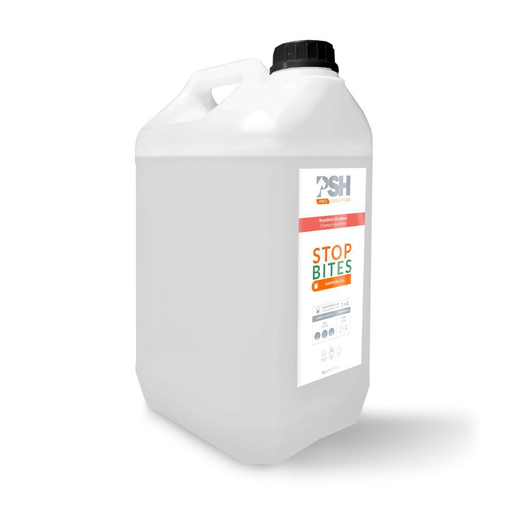 Garrafa 5L champú STOP BITES con andiroba PSH (repelente) groomers
