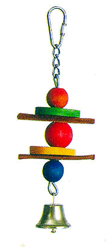 Juguete Colgar Madera Piel con Campana (20cm)