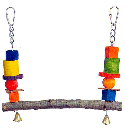 Columpio Madera Colores con Campanas (20cm)