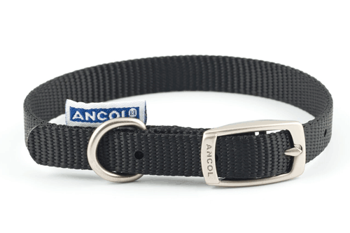 Collar nylon ANCOL NEGRO 55cm Sz6