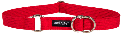 Collar semi ahogo Algodón XXL 45-85 [b] x 3cm Rojo-Red
