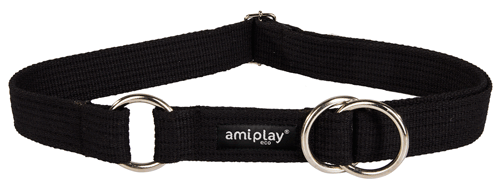 Collar semi ahogo Algodón XXL 45-85 [b] x 3cm Negro-Black