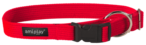 Collar ajustable Lock sistem con Algodón XL 45-70 [b] x 3cm Rojo-Red