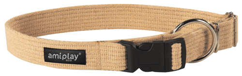 Collar ajustable Lock sistem con Algodón L 40-60 [b] x 2,5cm Beige