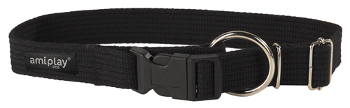 Collar ajustable Lock sistem con Algodón L 40-60 [b] x 2,5cm Negro-Black