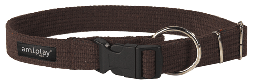 Collar ajustable Lock sistem con Algodón M 35-50 [b] x 2cm Marron-Brown