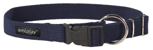 Collar ajustable Lock sistem con Algodón M 35-50 [b] x 2cm Azul marino-Navy Blue