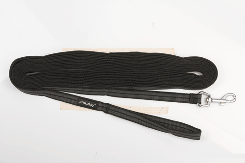 Correa adiestramiento Goma-Rubber L-XL 1000 x 2cm Negro-Black