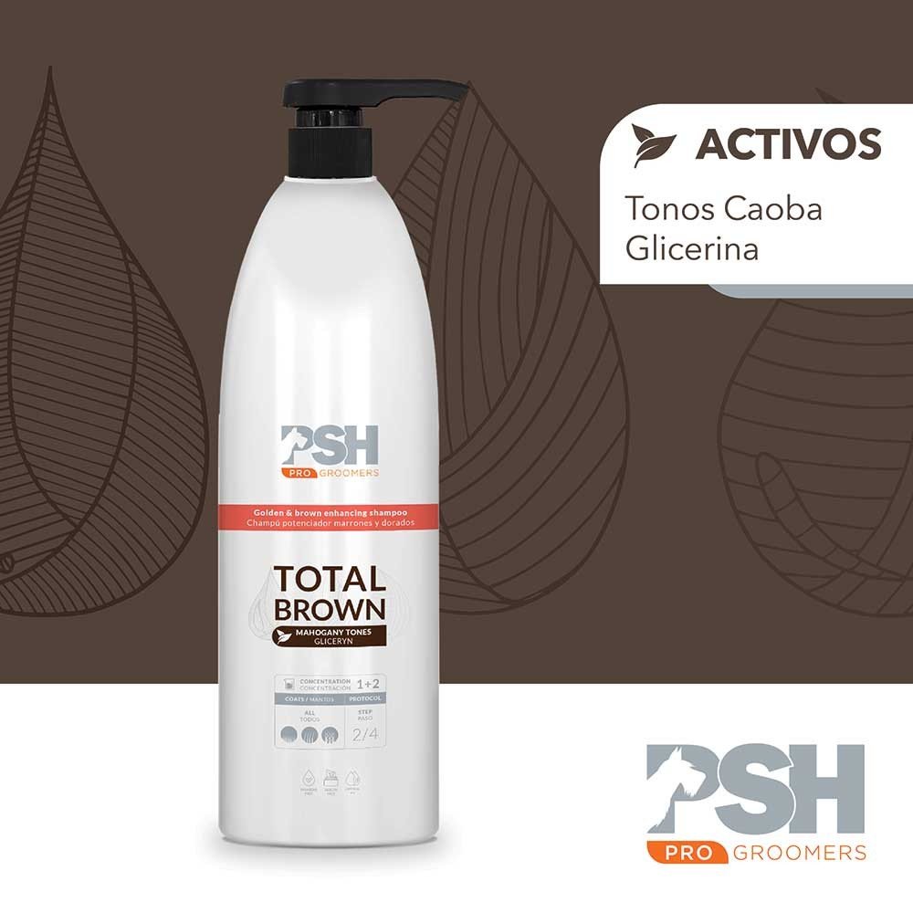 Fr 1000ml champú TOTAL BROWN potenciador Dorado y marrón color pelo PSH groomers