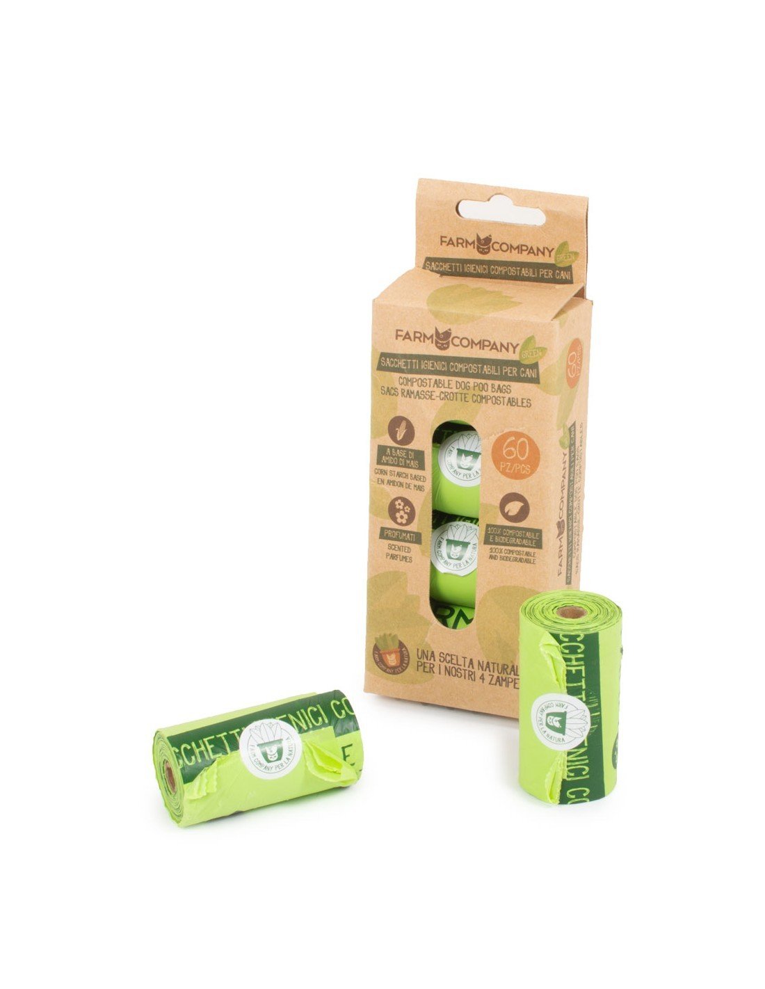 Bolsa higienica compostable verde 60pc Sacchetti igienici compostabili FC Green