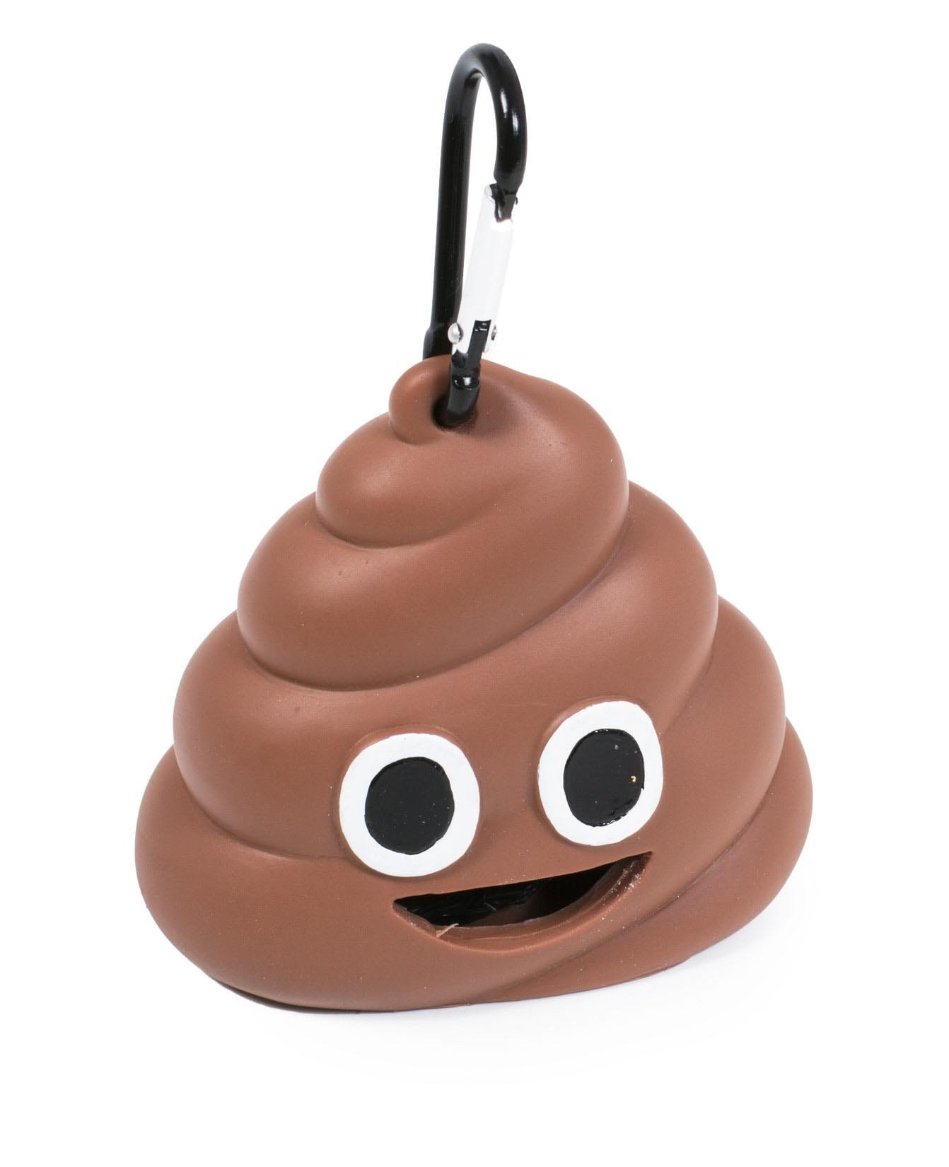 Porta rollo bolsas Portasacchetti Caca emoticono Smiley con 20 sacchetti - 9 cm