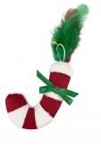 XMAS Baston navideño con plumas 8 cms