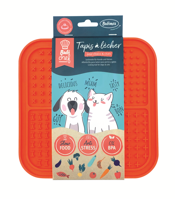 BubiChef LickFour estera para lamer Naranja 1