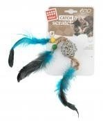Bola de ratán con cintas de yute y plumas 3