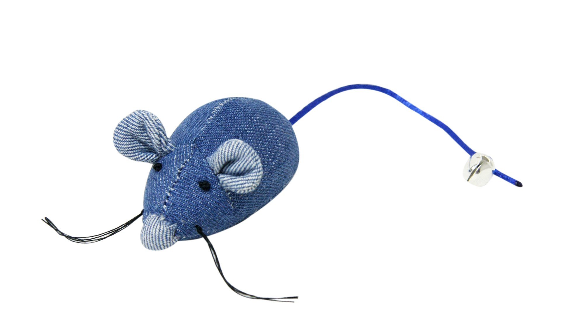 Ratón en jean con campana y Catnip para gatos 10