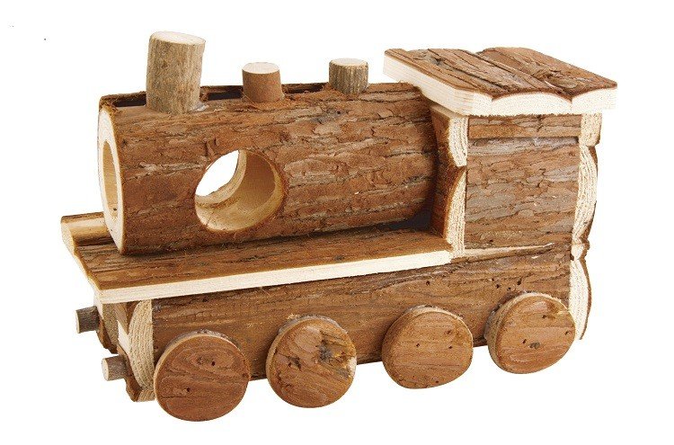 Casa roedores ferrocarril de madera 24x11x15cm 1