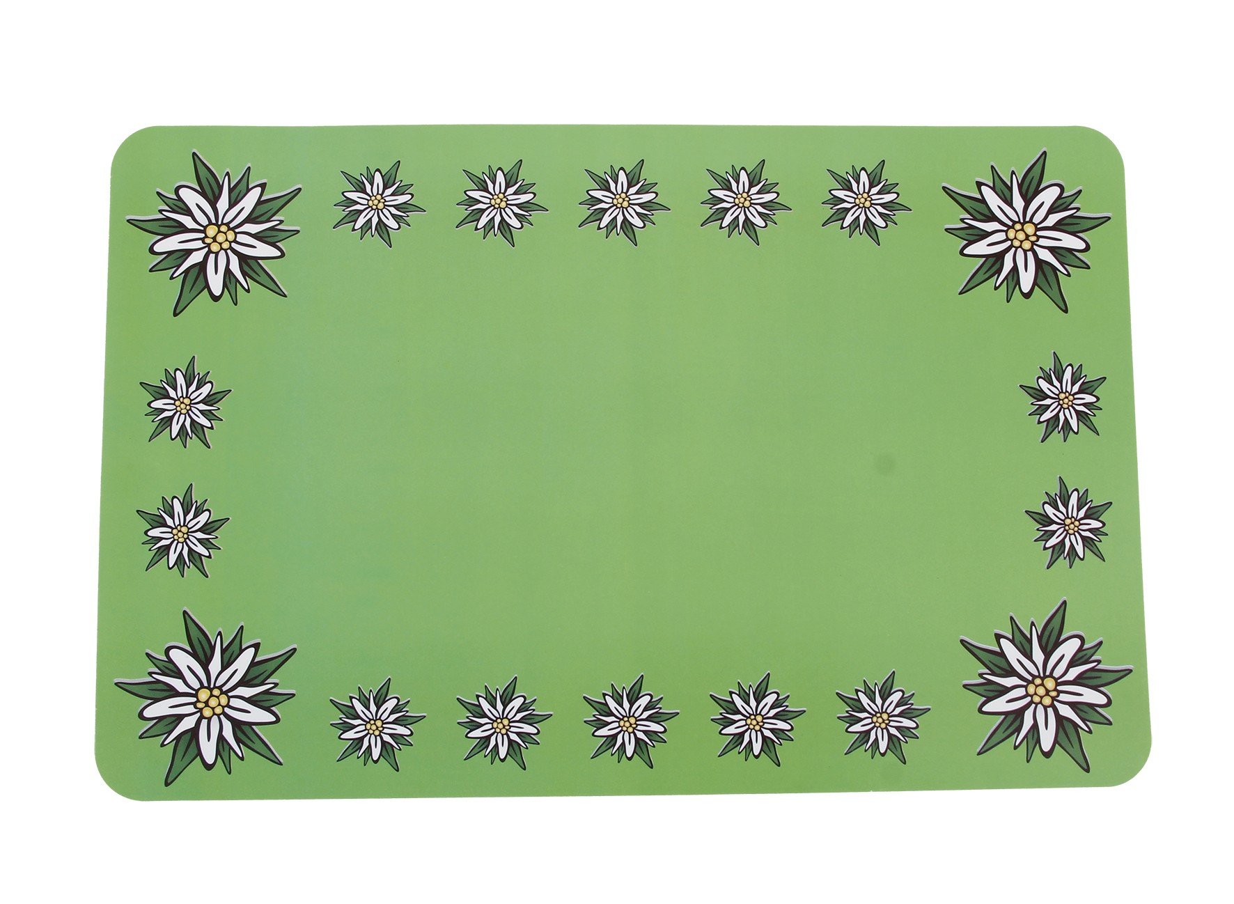 Mantel individual verde con diseño en los bordes 4 12