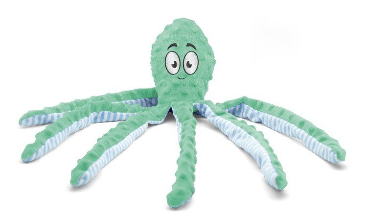 Pulpo de peluche con sonajero Verde 45cm 6