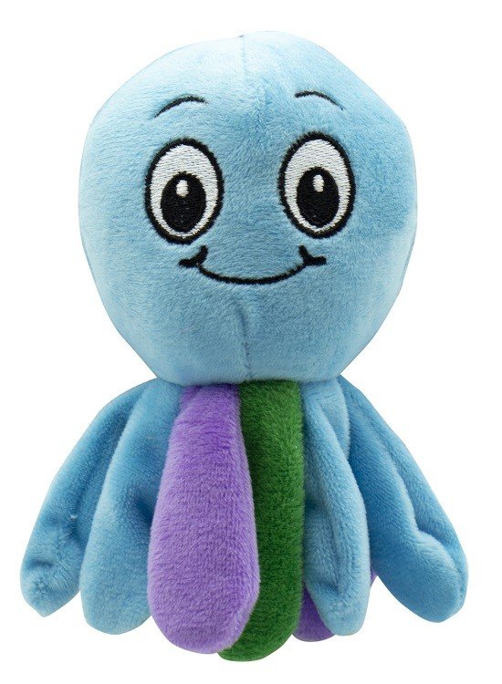 Pulpo de peluche con sonajero 15cm 6
