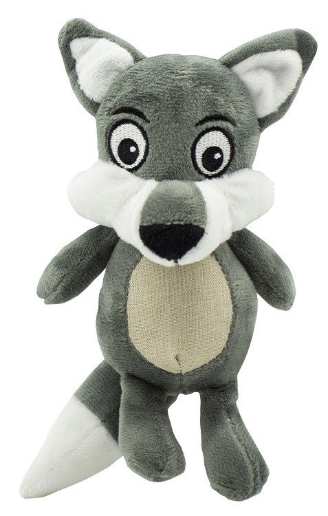 Lobo de peluche con sonajero 15cm 6